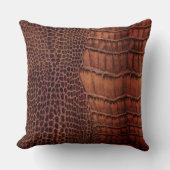 マホガニークラシックアリゲーターフェイク爬虫類レザー クッション (正面)