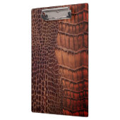 マホガニークラシックアリゲーターフェイク爬虫類レザー クリップボード (左)