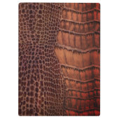 マホガニークラシックアリゲーターフェイク爬虫類レザー クリップボード (裏面)