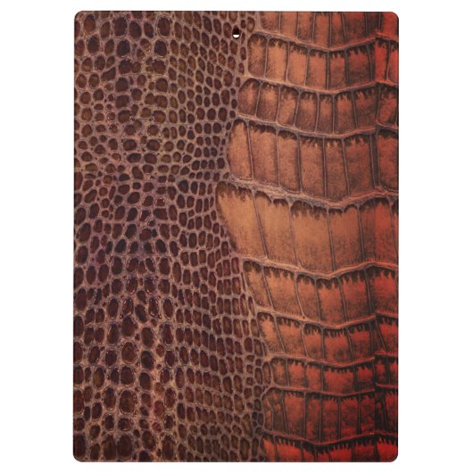 マホガニークラシックアリゲーターフェイク爬虫類レザー クリップボード (裏面)