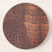 マホガニークラシックアリゲーターフェイク爬虫類レザー コースター (正面)