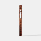 マホガニークラシックアリゲーターフェイク爬虫類レザー iPhoneケース (左側面)