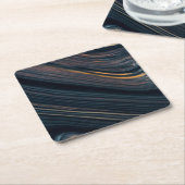 マホガニーゴールドシーンオブシディアン スクエアペーパーコースター (アングル)