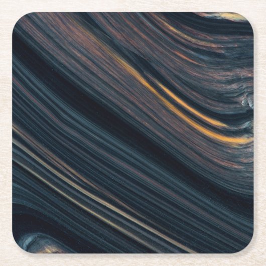 マホガニーゴールドシーンオブシディアン スクエアペーパーコースター (正面)