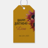 マホガニーサンフラワー誕生日 ギフトタグ (正面)