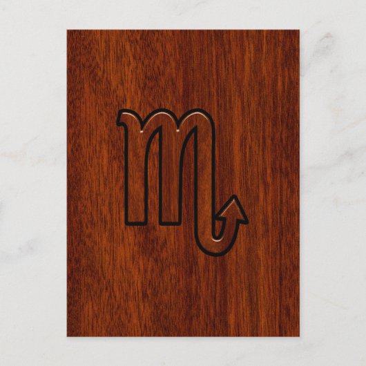 マホガニースタイルの装飾における蠍座のサイン ポストカード (正面)