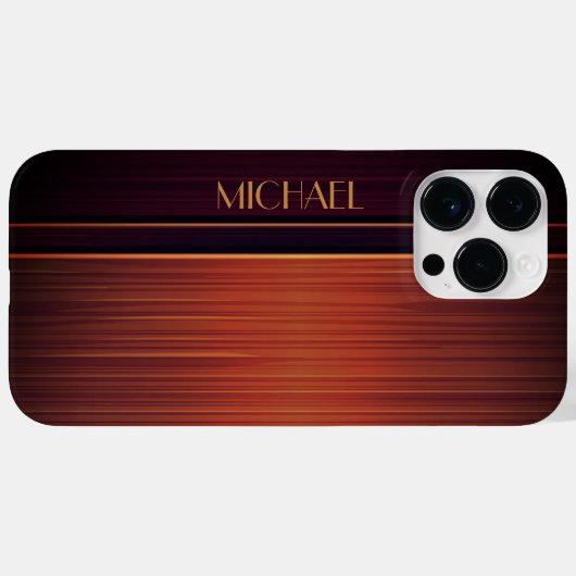 マホガニーテクスチャスタイルパーソナライズされた名 Case-Mate iPhoneケース (裏面 (横))