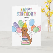 マホガニーナポリタンマスティフ誕生日 カード (黄色い花)