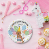 マホガニーナポリ犬の誕生日パーティー ペーパープレート (パーティー)