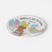 マホガニーナポリ犬の誕生日パーティー ペーパープレート (アングル)