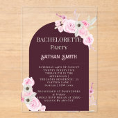 マホガニーフローラアーチサマーバチェロレッテ アクリル招待状 (正面)