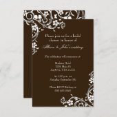 マホガニーフローラスワールブライダルシャワー招待 招待状 (正面/裏面)