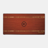 マホガニーモノグラムのウッドのテクスチャ デスクマット (正面)