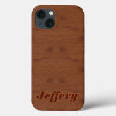 マホガニーレッドウッドグレインイラストレーションモノグラム Case-Mate iPhoneケース (裏面)