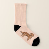 マホガニーレッドゴールデンレトリバーかわいい漫画の犬 ソックス (左内側)