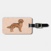 マホガニーレッドゴールデンレトリバーかわいい漫画の犬 ラゲッジタグ (正面横)