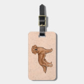 マホガニーレッドゴールデンレトリバーかわいい漫画の犬 ラゲッジタグ (正面縦)