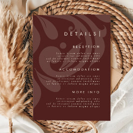 マホガニーレッドダマスクスタイリッシュズ結婚詳細 エンクロージャーカード