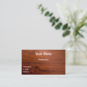 マホガニー木の表面 名刺 (スタンド正面)
