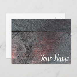 マホガニー木材の背景を使用した外観 シーズンポストカード