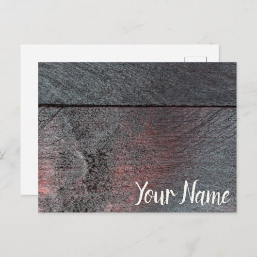 マホガニー木材の背景を使用した外観 シーズンポストカード (正面/裏面)