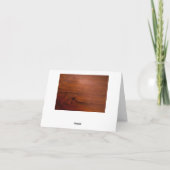 マホガニー木材表面 サンキューカード (裏面)