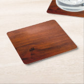 マホガニー木材表面 スクエアペーパーコースター (アングル)