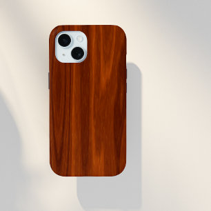 マホガニー木柄 iPhone 15ケース