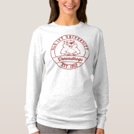 マホガニー色のグラウンドホッグ ロングスリーブTシャツ - 女性用 Tシャツ