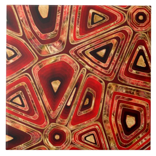 マホガニー赤大理石細胞 タイル (正面)