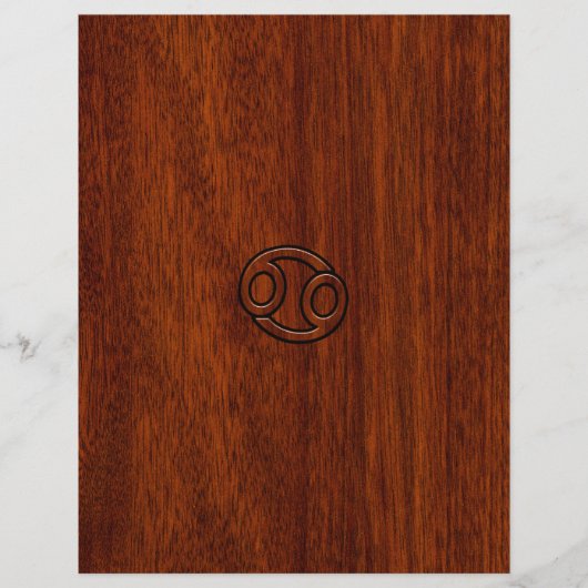 マホガニー〔占星術の〕十二宮図デコール上のがんスタイル記号 (正面)