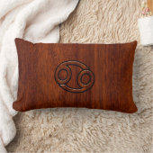 マホガニー〔占星術の〕十二宮図デコール上のがんスタイル記号 ランバークッション (ブランケット)