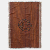 マホガニー〔占星術の〕十二宮図上のがんスタイル スローブランケット (正面縦)