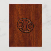 マホガニー〔占星術の〕十二宮図上のがんスタイル ポストカード (正面)