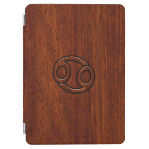 マホガニー〔占星術の〕十二宮図上のがんスタイル iPad AIR カバー