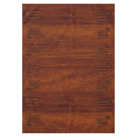 マホスタイリッシュガニーの蠍座〔占星術の〕十二宮図記号 テーブルクロス (正面)