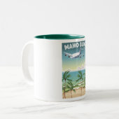 マホビーチサンマルティン飛行機ポスター ツートーンマグカップ (正面左)