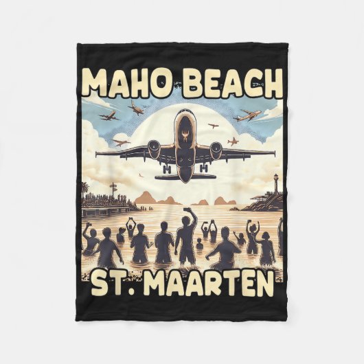 マホビーチサンマールテン フリースブランケット (正面)