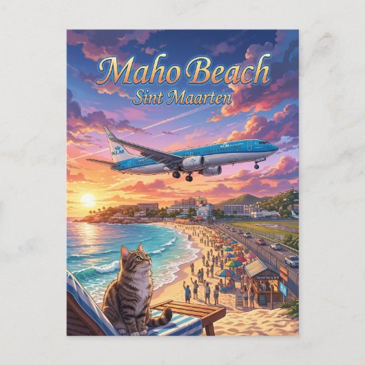 マホビーチ シント・マールテン ポストカード (正面)