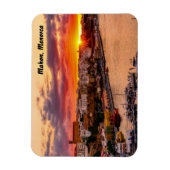 マホンハーバーの夕日 – メノルカ,スペイン マグネット (縦)