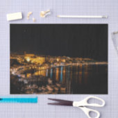 マホン港の夜 – メノルカ，スペイン 薄葉紙 (クラフト)