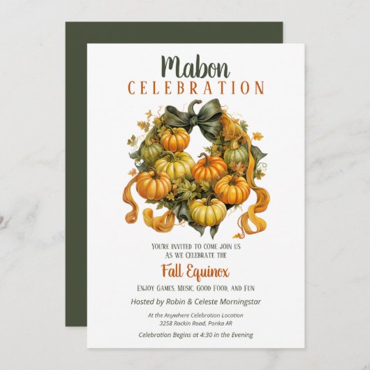 マボンハーベスト秋エクニオンカボプキンリース 招待状 (正面/裏面)