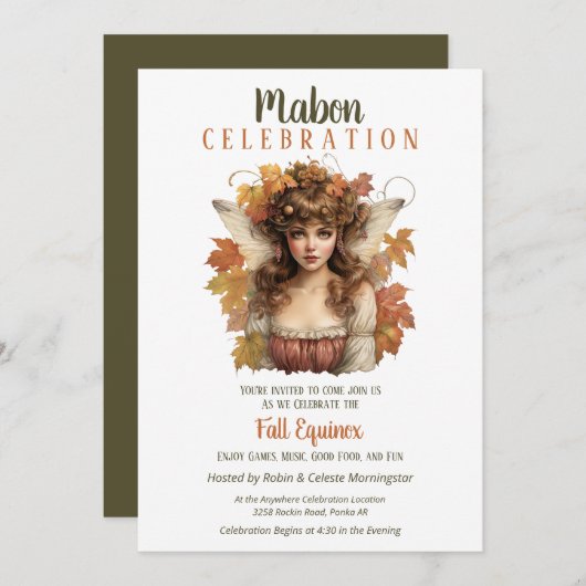 マボンハーベスト秋エクニティレトロ妖精 招待状 (正面/裏面)