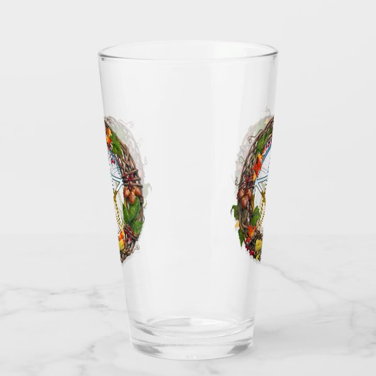 マボンブドウつる植物リース星形五角形 タンブラーグラス (左)