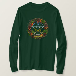 マボンブドウつる植物リース星形五角形 Tシャツ