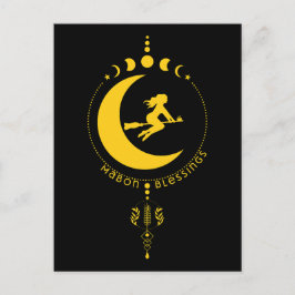 マボン恵み、魔女、月、小麦 ポストカード