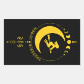 マボン恵み、魔女、月、小麦 長方形シール (正面)