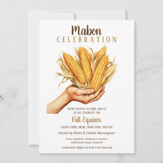 マボン秋カニオンハーベストコーンブーケ 招待状 (正面)