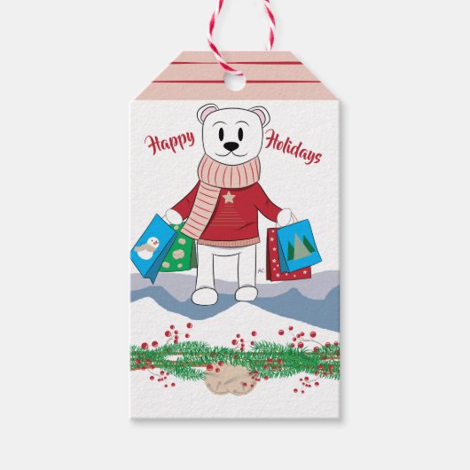 マポーラベアクリスマスギフトタグ ギフトタグ (正面)