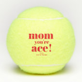 ママあなたはエース!はっきりしたタイポグラフィ母の日 テニスボール (正面)